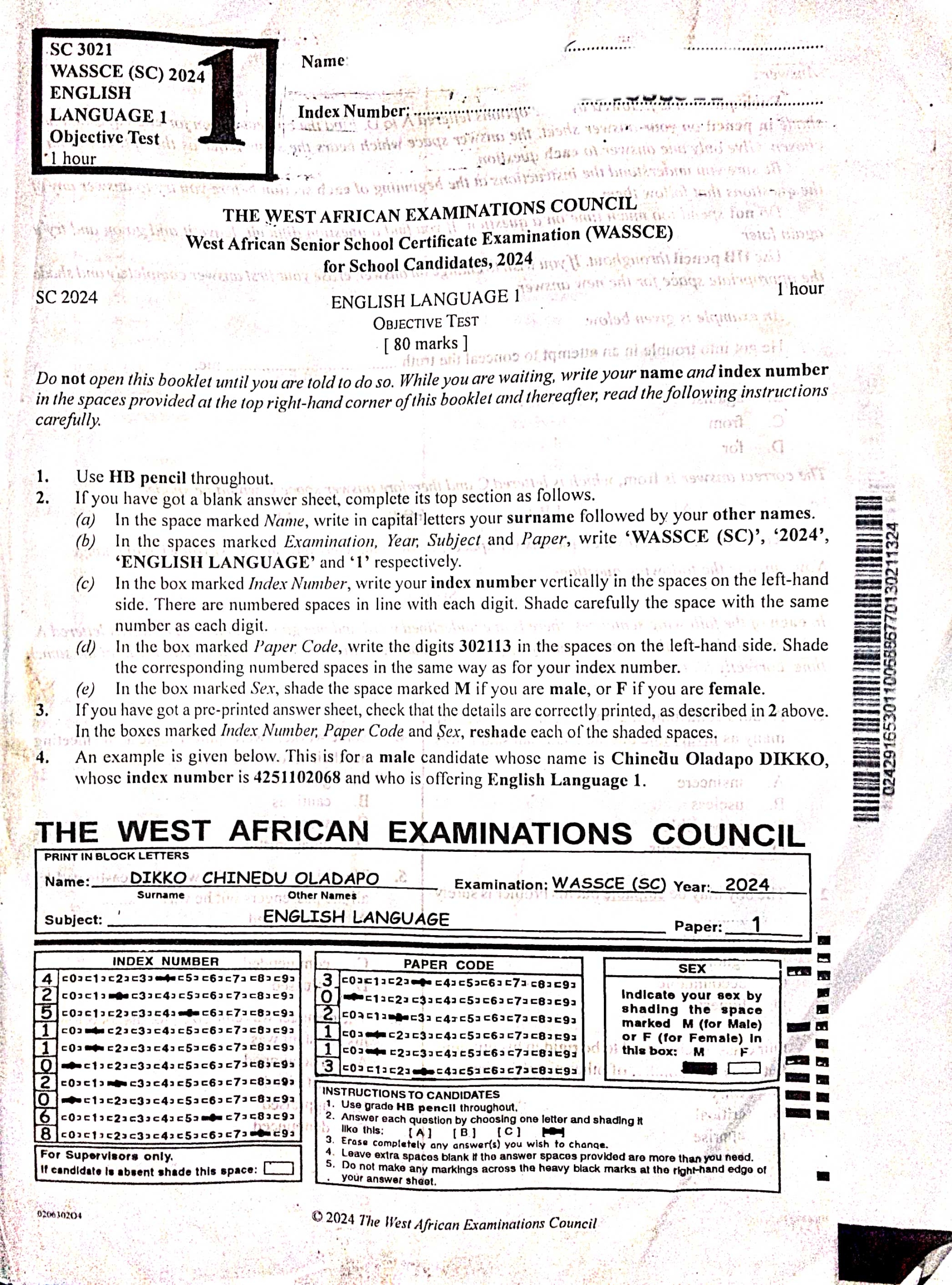 2024 WAEC English Language Past Questions and Answers