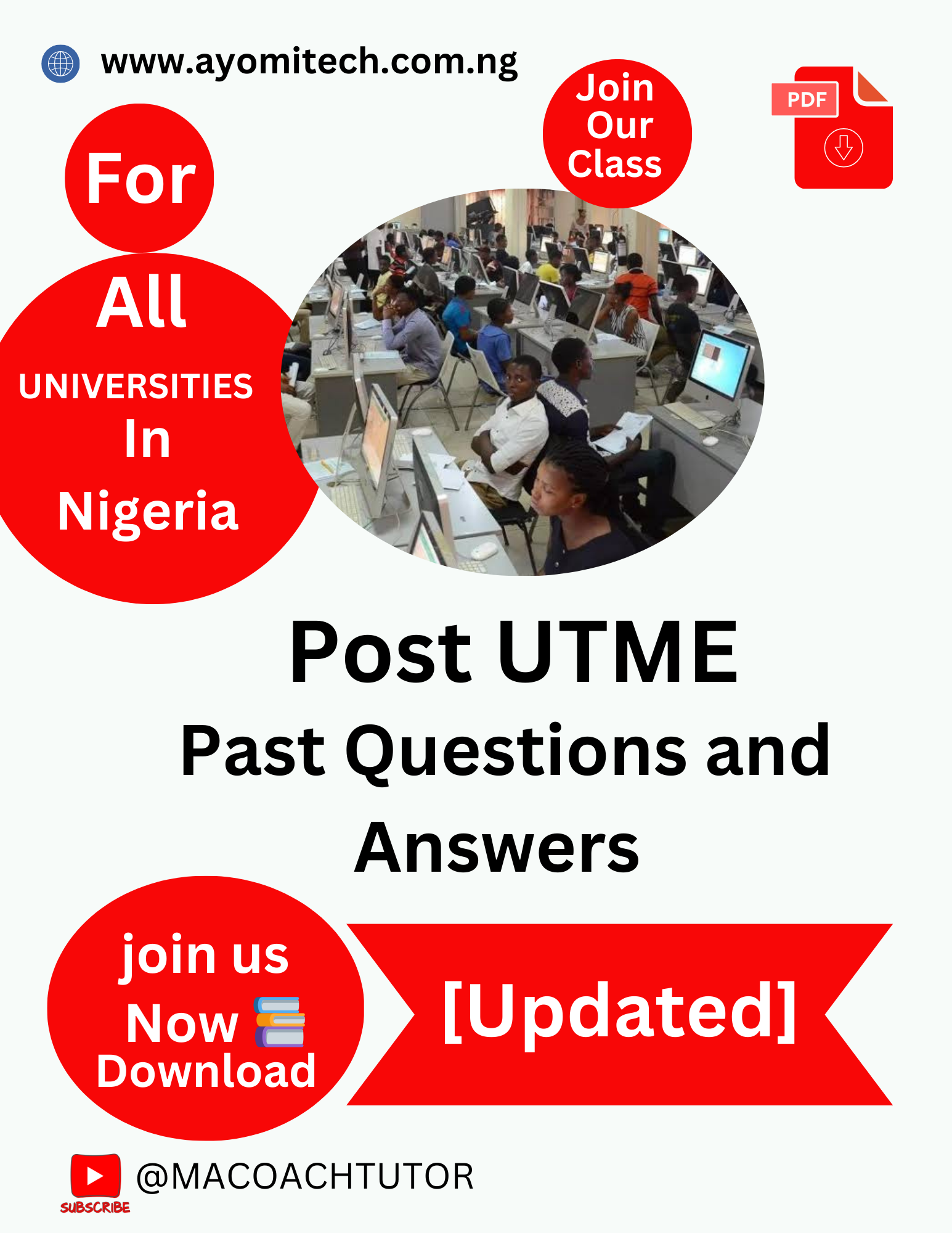 Post UTME Past Questions and Answers free pdf download