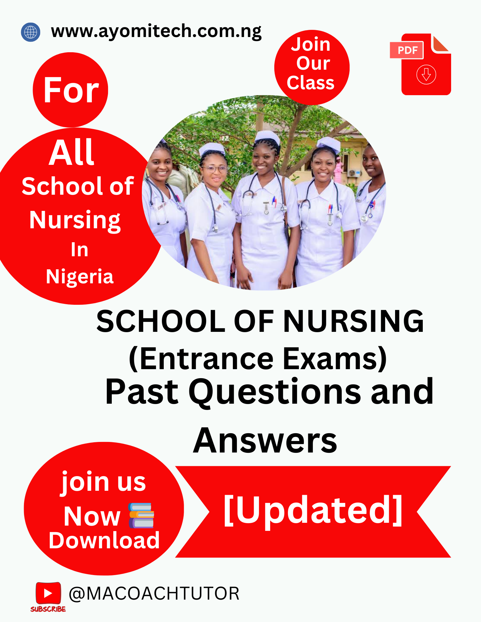 School Of Nursing (Entrance Exams) Past Questions and Answers free pdf download