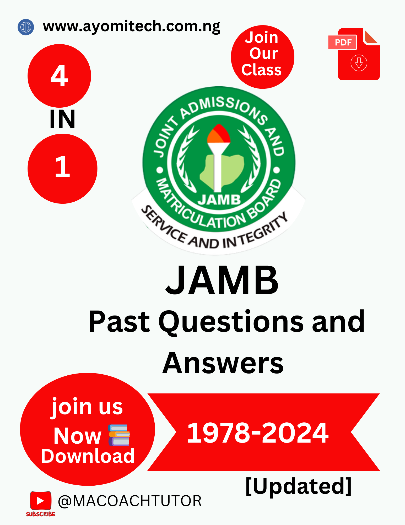 JAMB Past Questions and Answers free pdf download