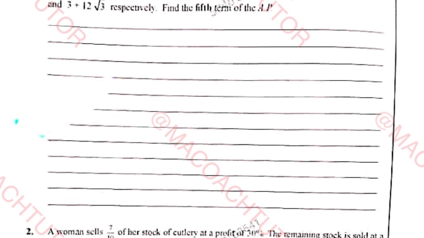 WAEC GCE Mathematics Past Questions and Answers PDF Download