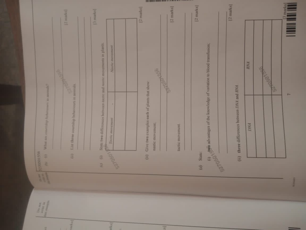 WAEC GCE Biology Questions and Answers