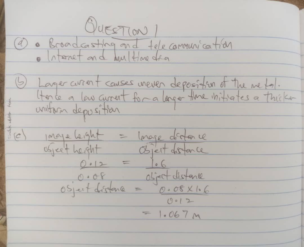 NECO GCE Physics Questions and Answers