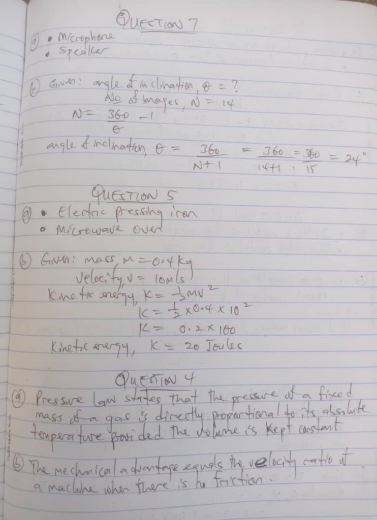 NECO GCE Physics Questions and Answers