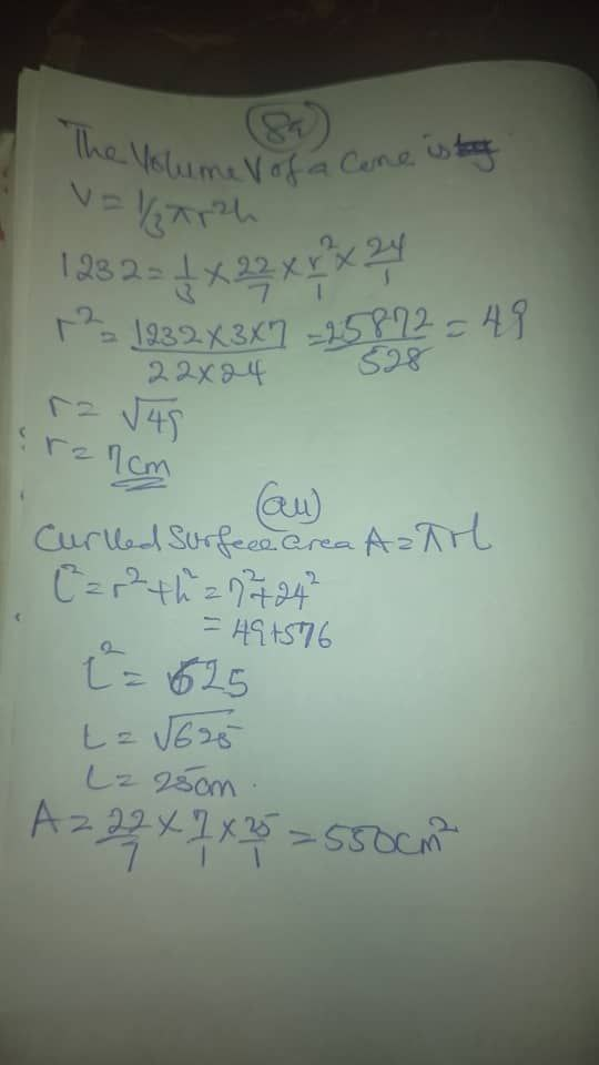 
WAEC GCE Mathematics Questions and Answers