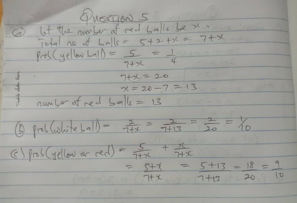 
WAEC GCE Mathematics Questions and Answers