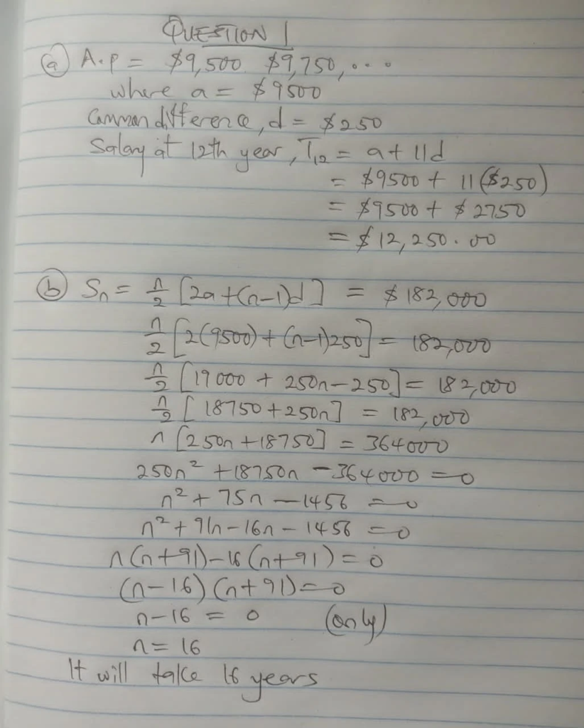 WAEC GCE Mathematics Questions and Answers