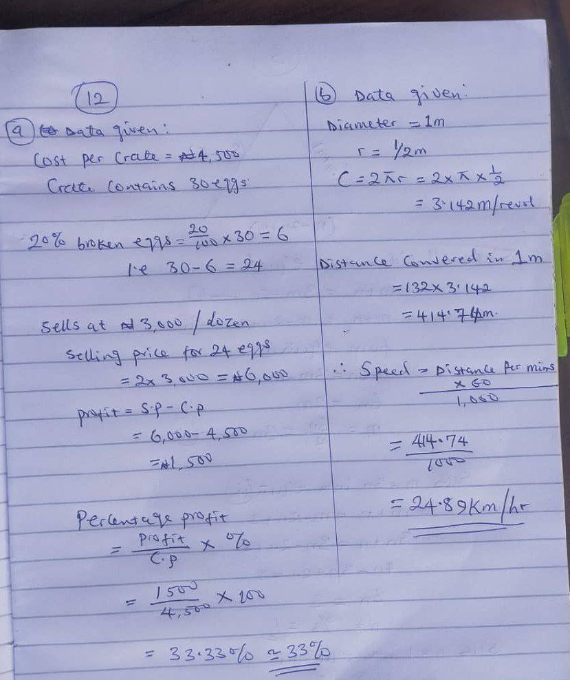 WAEC GCE Mathematics Questions and Answers