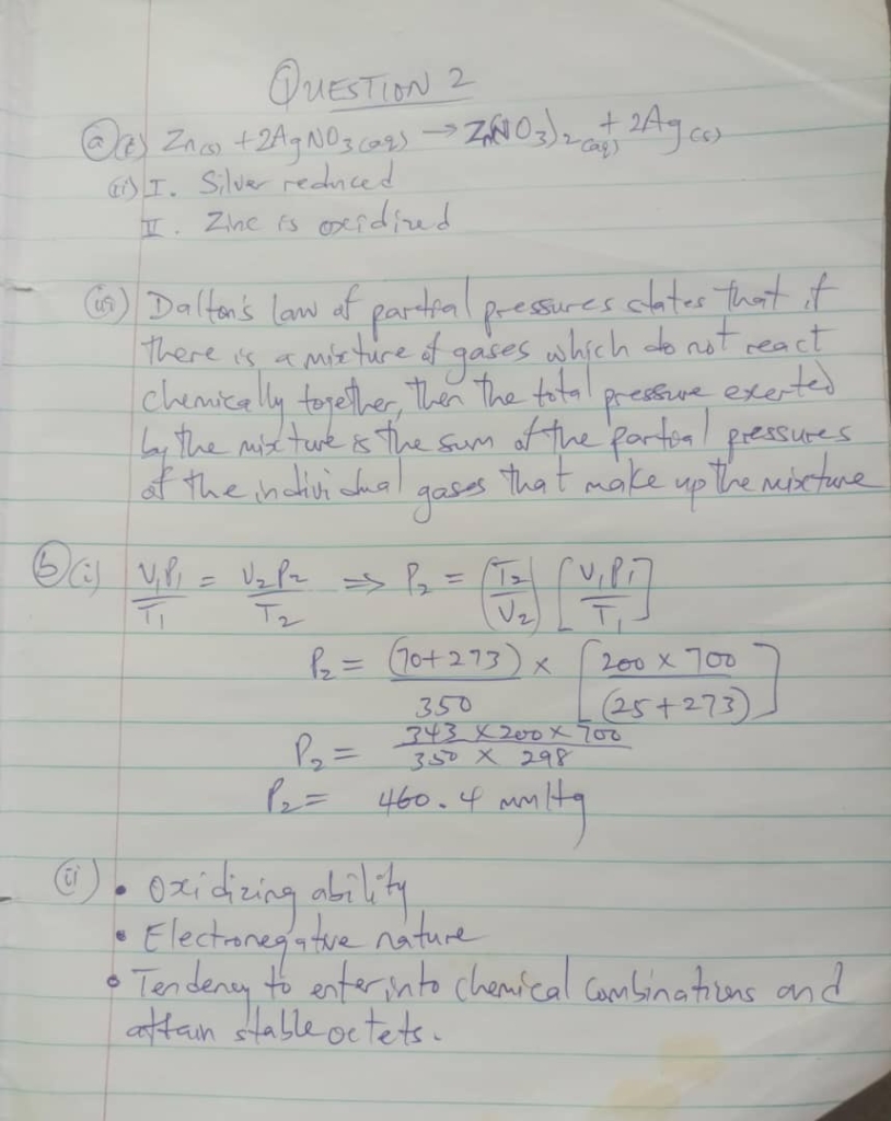 NECO GCE Chemistry Questions and Answers