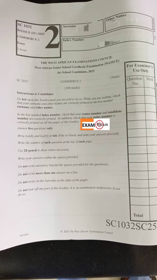 2025 WAEC Commerce questions and answers available