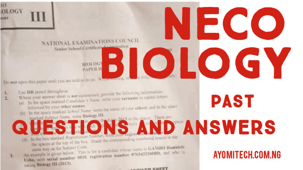 2024 NECO Biology past questions and answers pdf