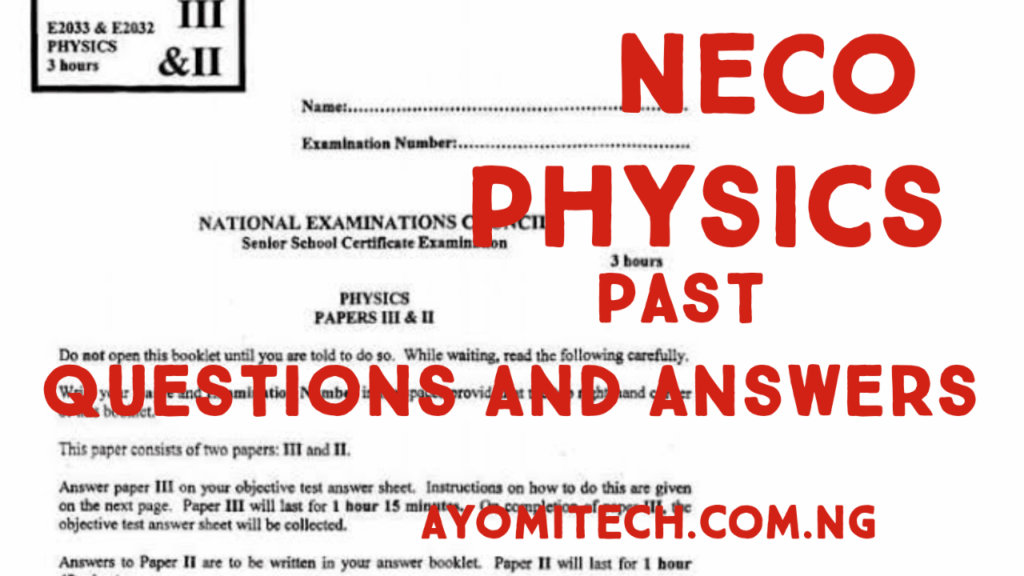 2024 NECO Physics past questions and answers pdf