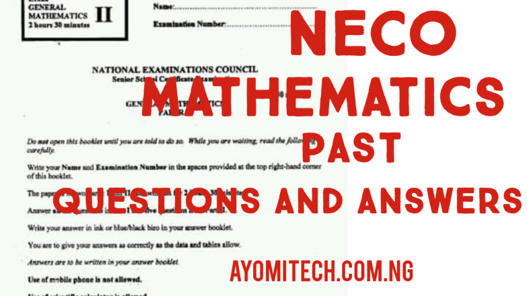 2024 NECO Mathematics past questions and answers pdf