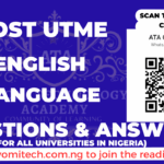 Post UTME English Language Questions and Answers by ayomitech.com.ng
